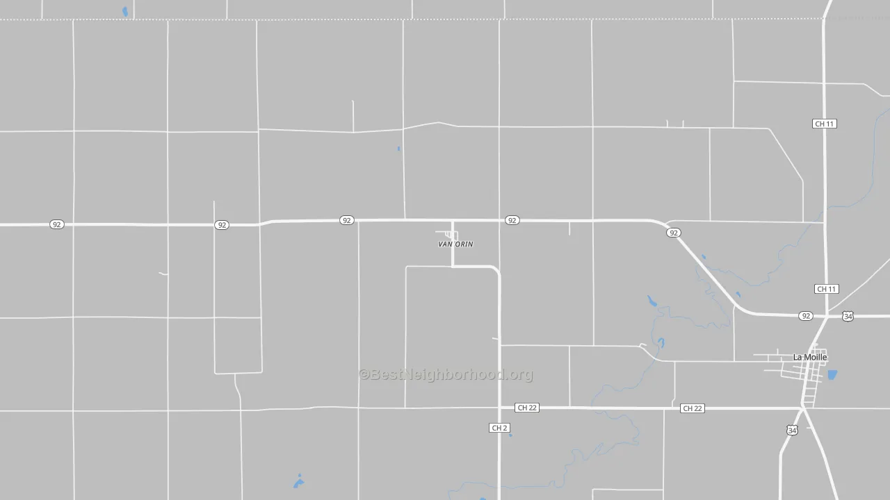 Bike Grade map of Van Orin, IL