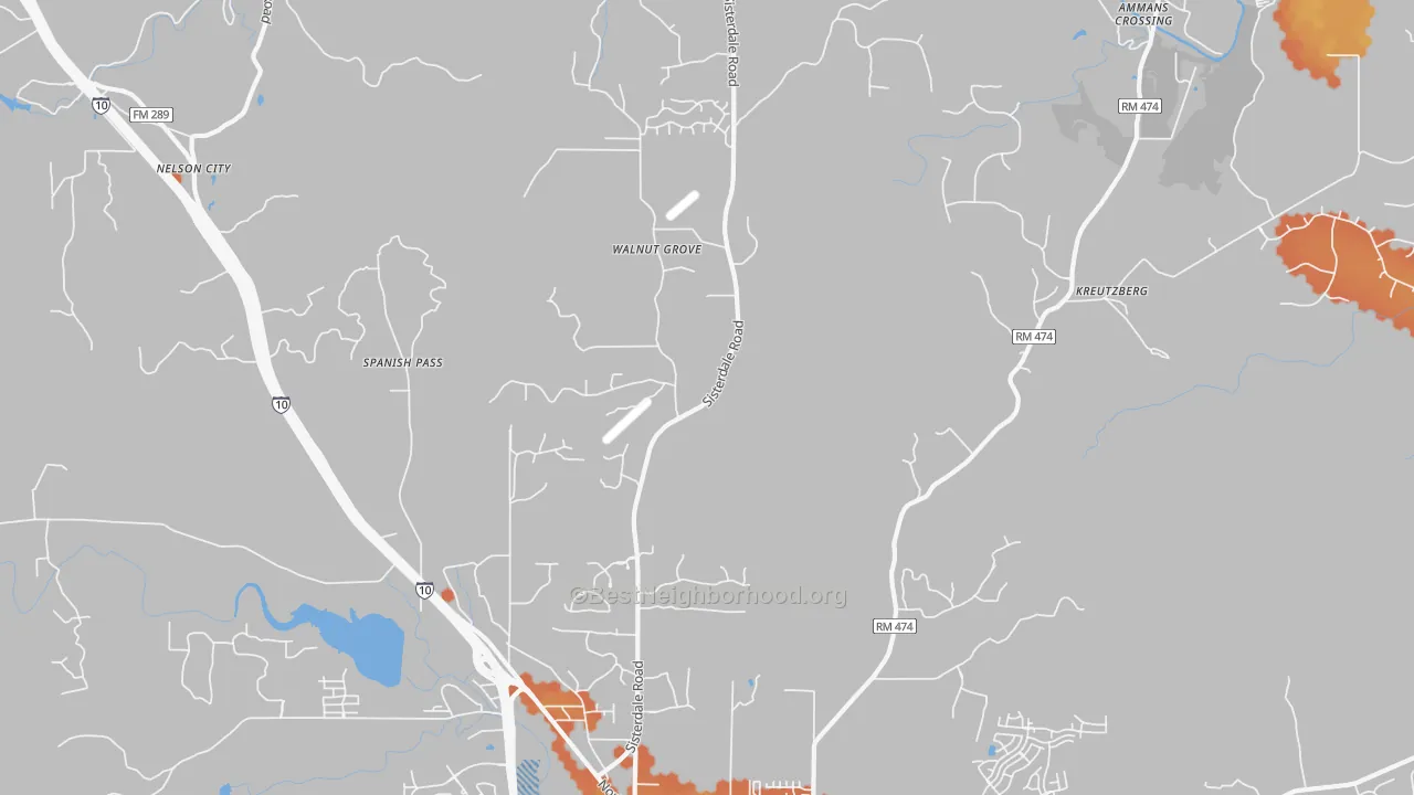 Bike Grade map of Van Raub, TX