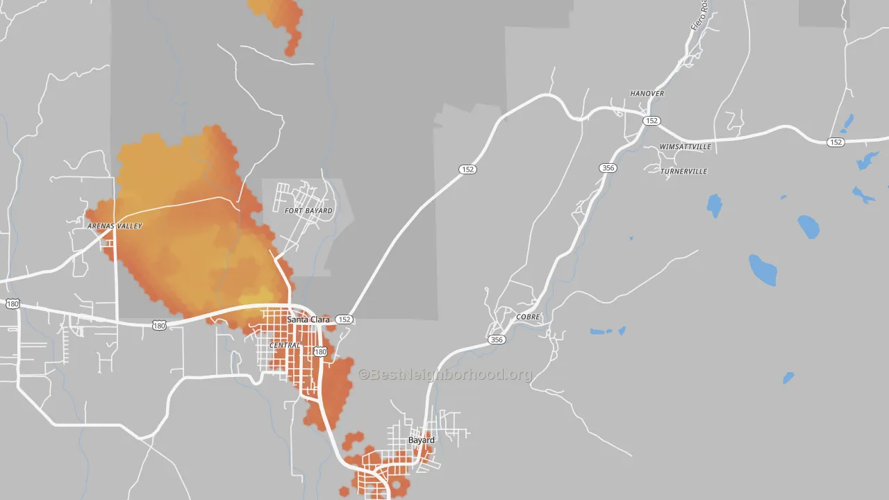 Bike Grade map of Vanadium, NM