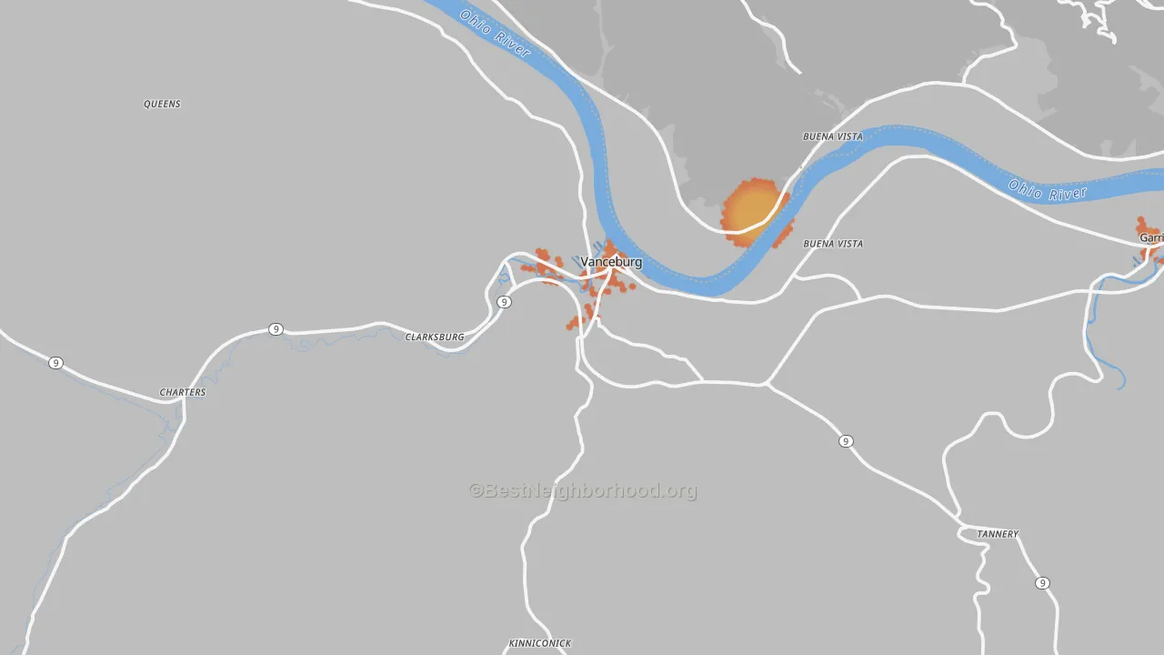 Bike Grade map of Vanceburg, KY