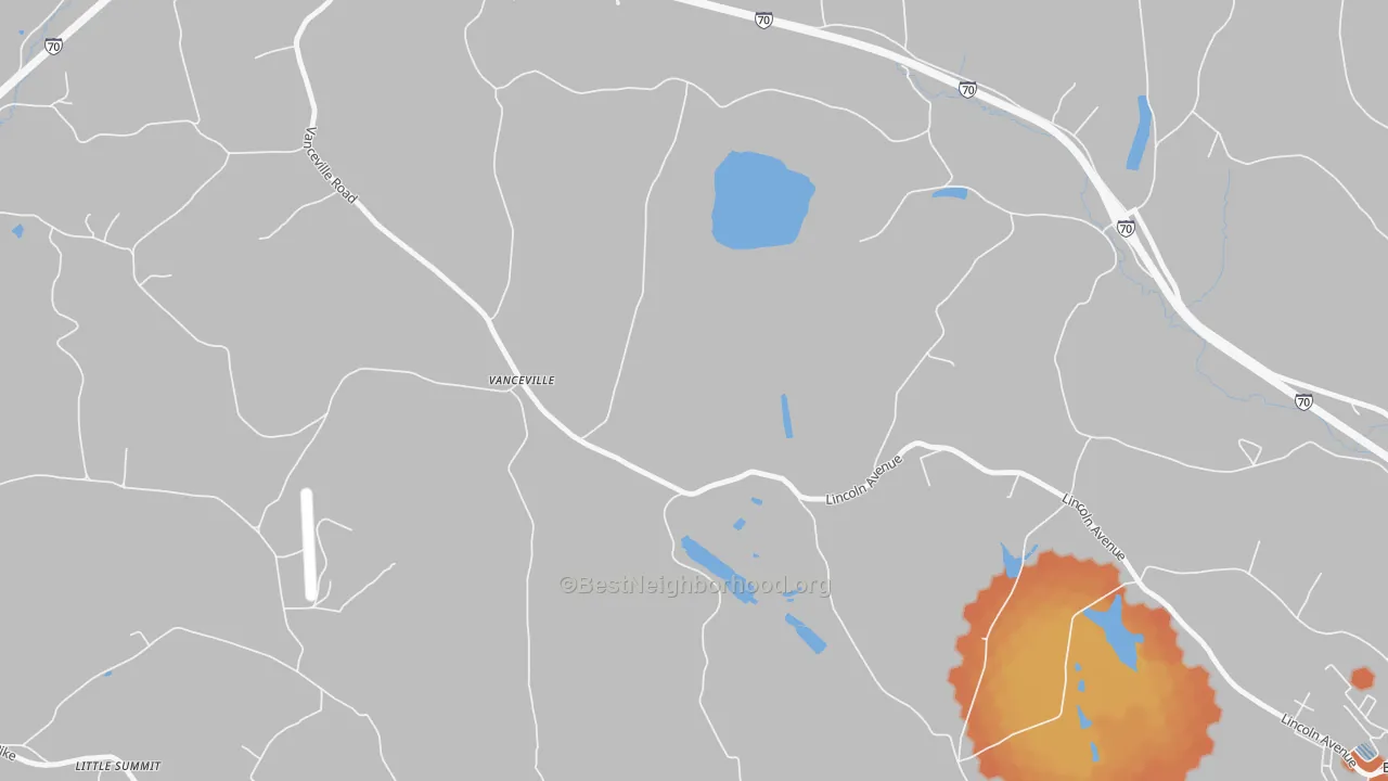 Bike Grade map of Vanceville, PA