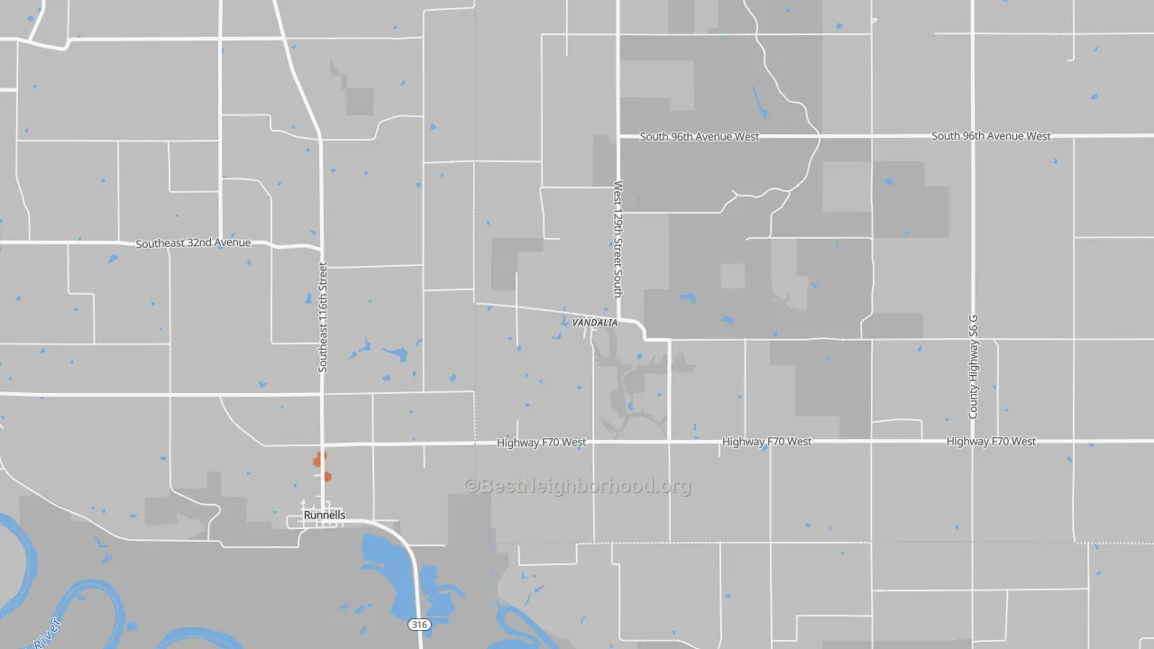 Bike Grade map of Vandalia, IA