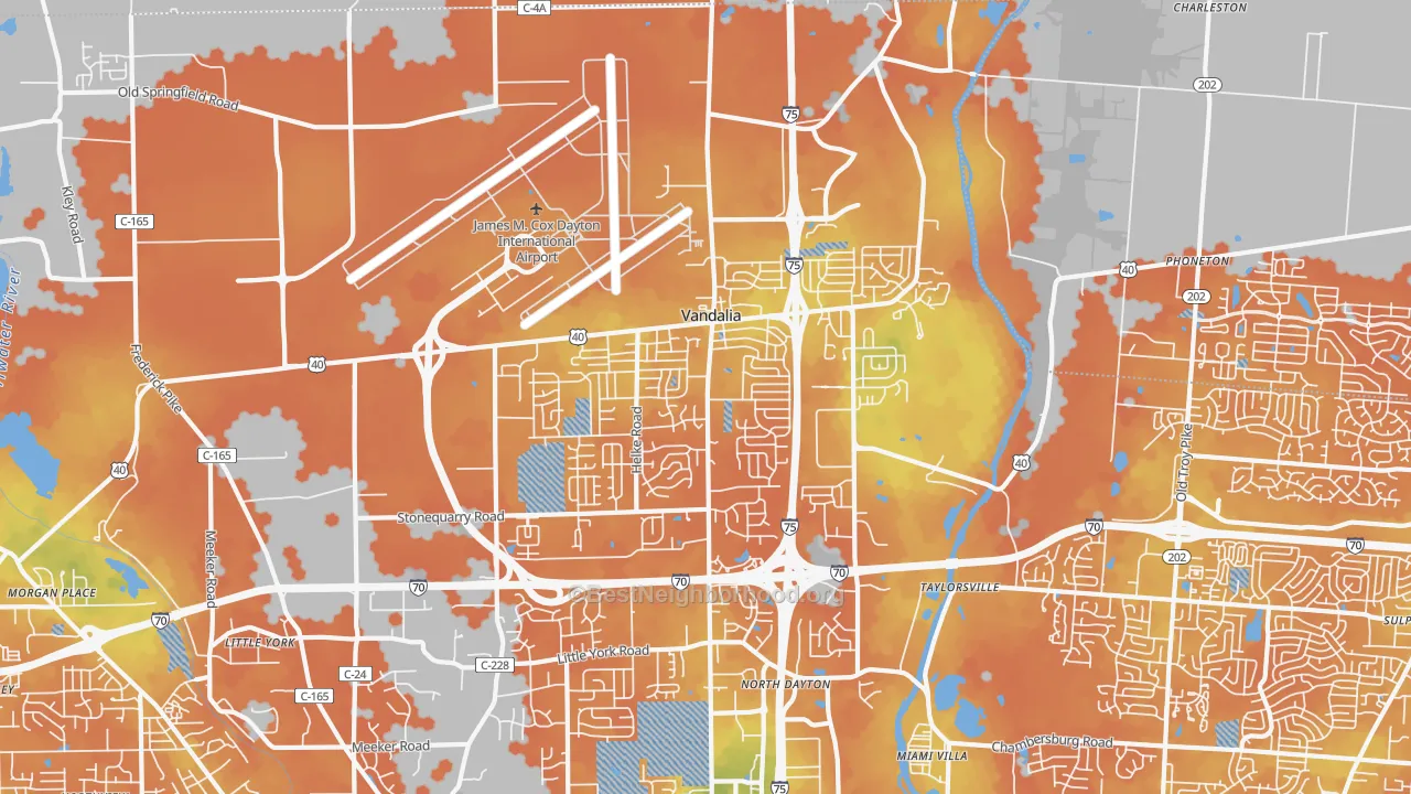 Bike Grade map of Vandalia, OH