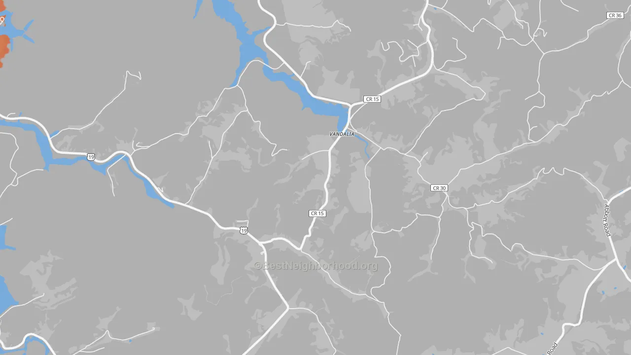 Bike Grade map of Vandalia, WV