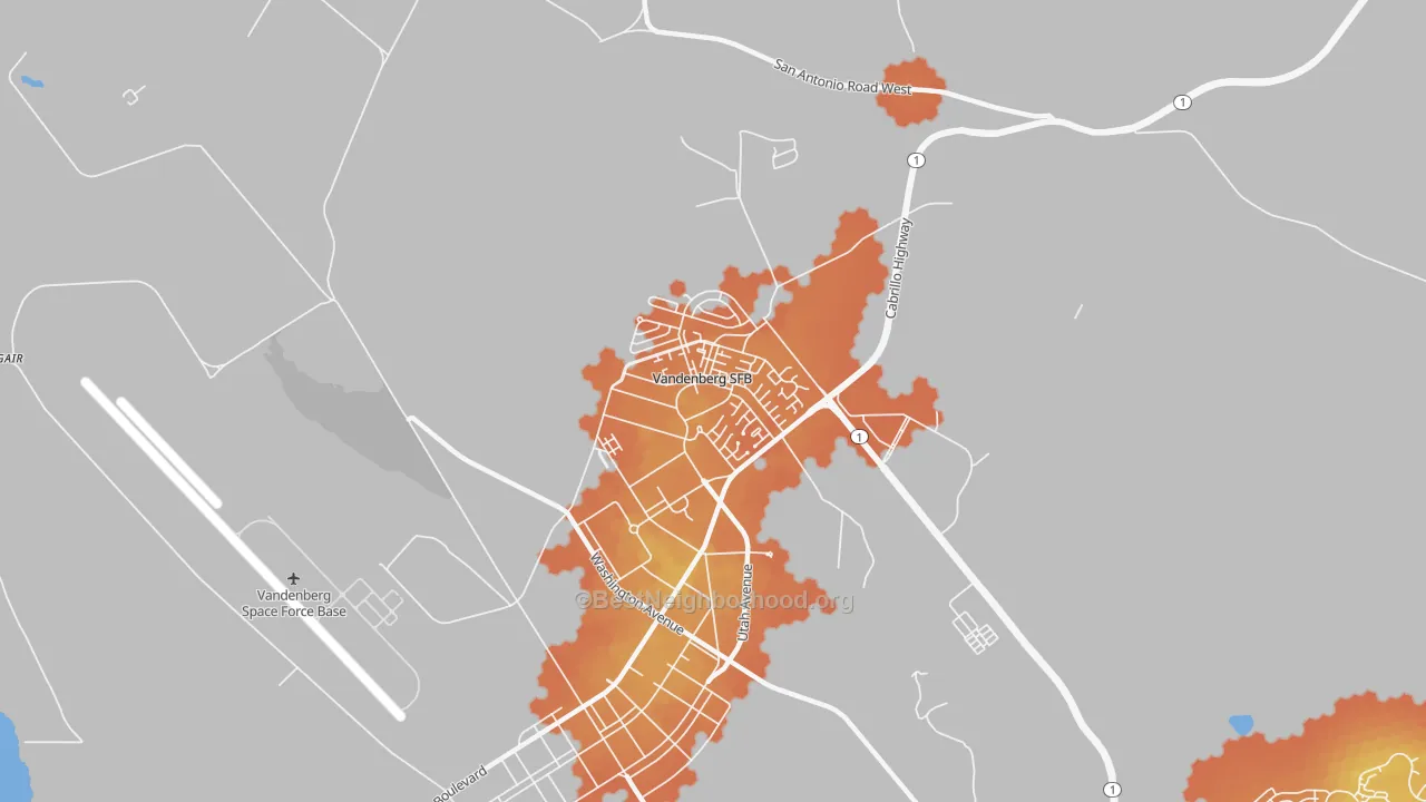 Bike Grade map of Vandenberg AFB, CA