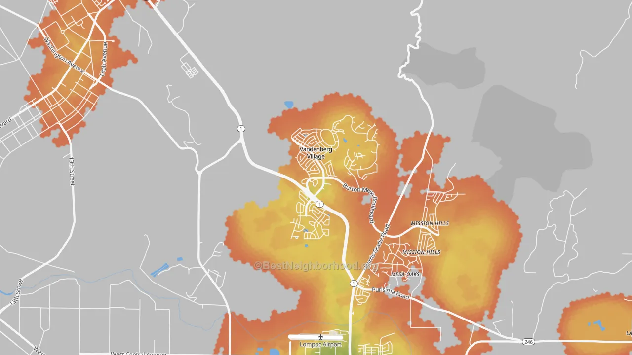 Bike Grade map of Vandenberg Village, CA