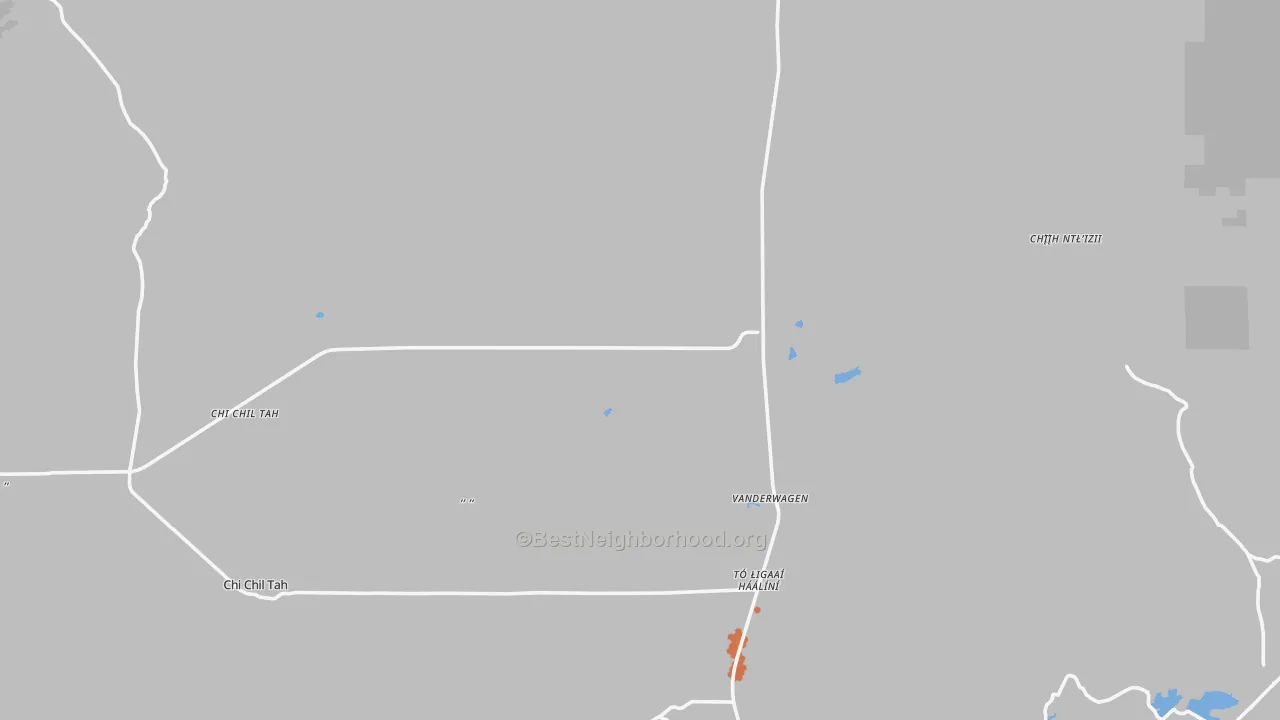 Bike Grade map of Vanderwagen, NM