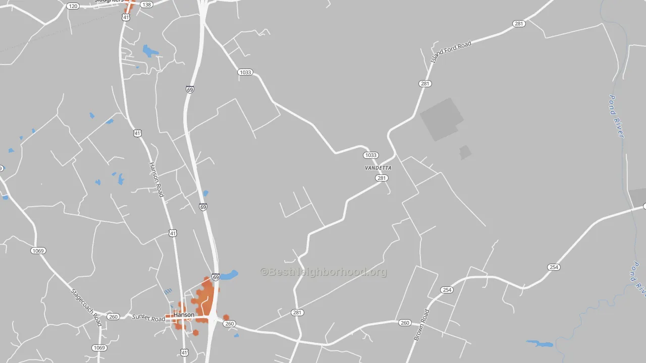 Bike Grade map of Vandetta, KY