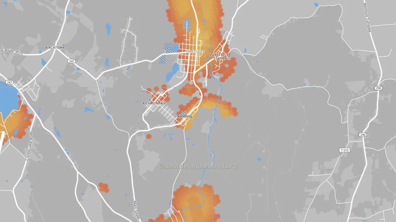 Bike Grade map of Vandling, PA