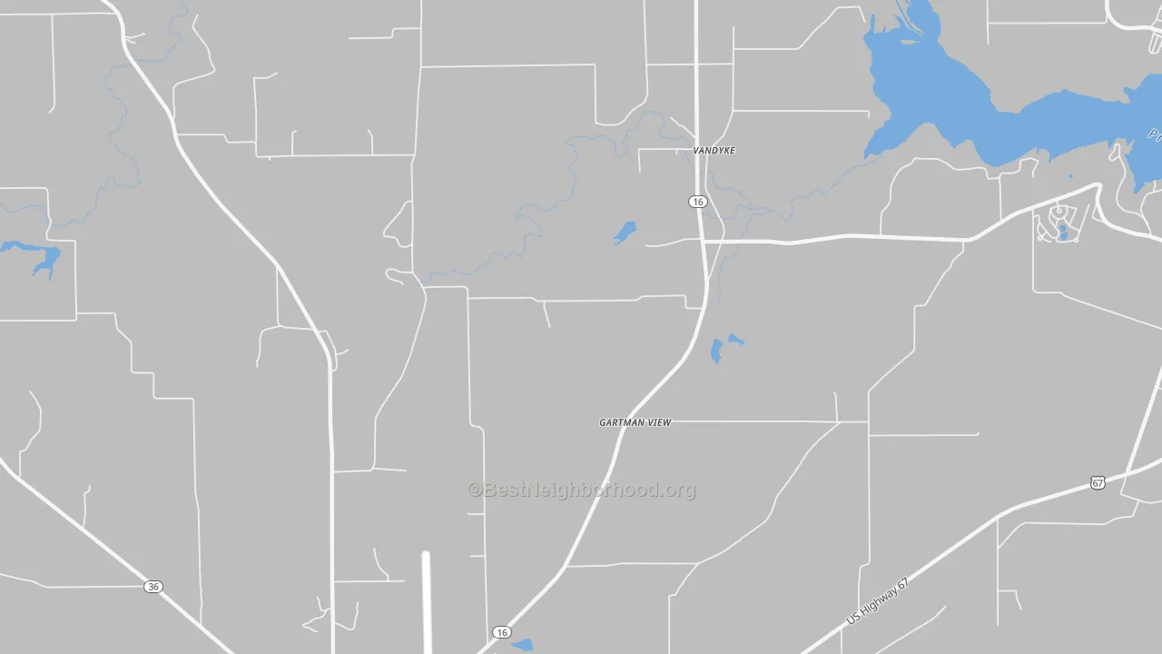 Bike Grade map of Vandyke, TX