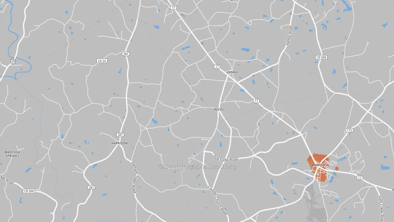 Bike Grade map of Vanna, GA