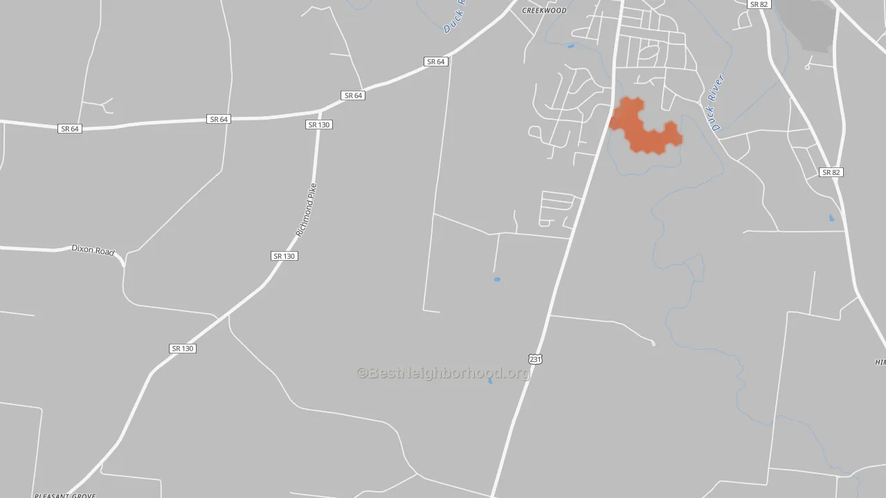 Bike Grade map of Vannatta, TN