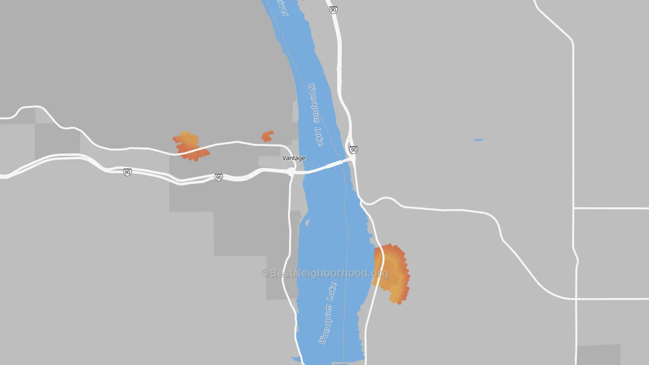 Bike Grade map of Vantage, WA