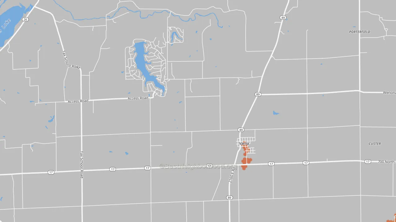 Bike Grade map of Varna, IL