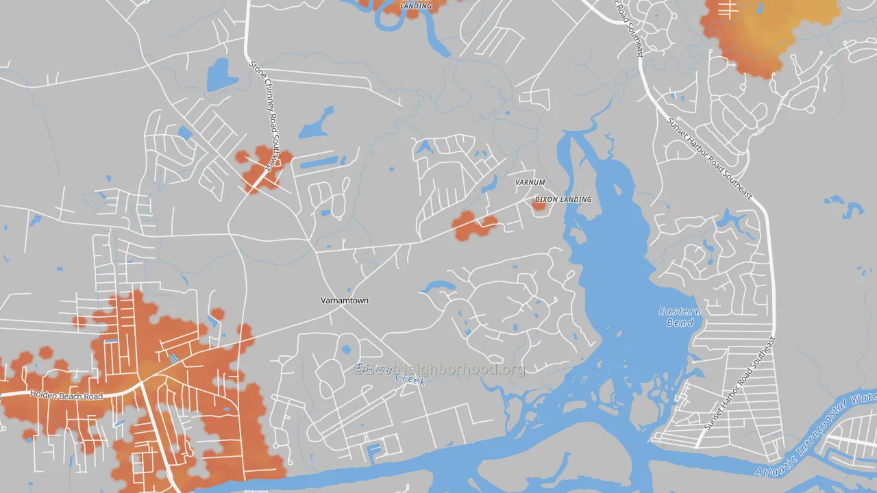 Bike Grade map of Varnamtown, NC