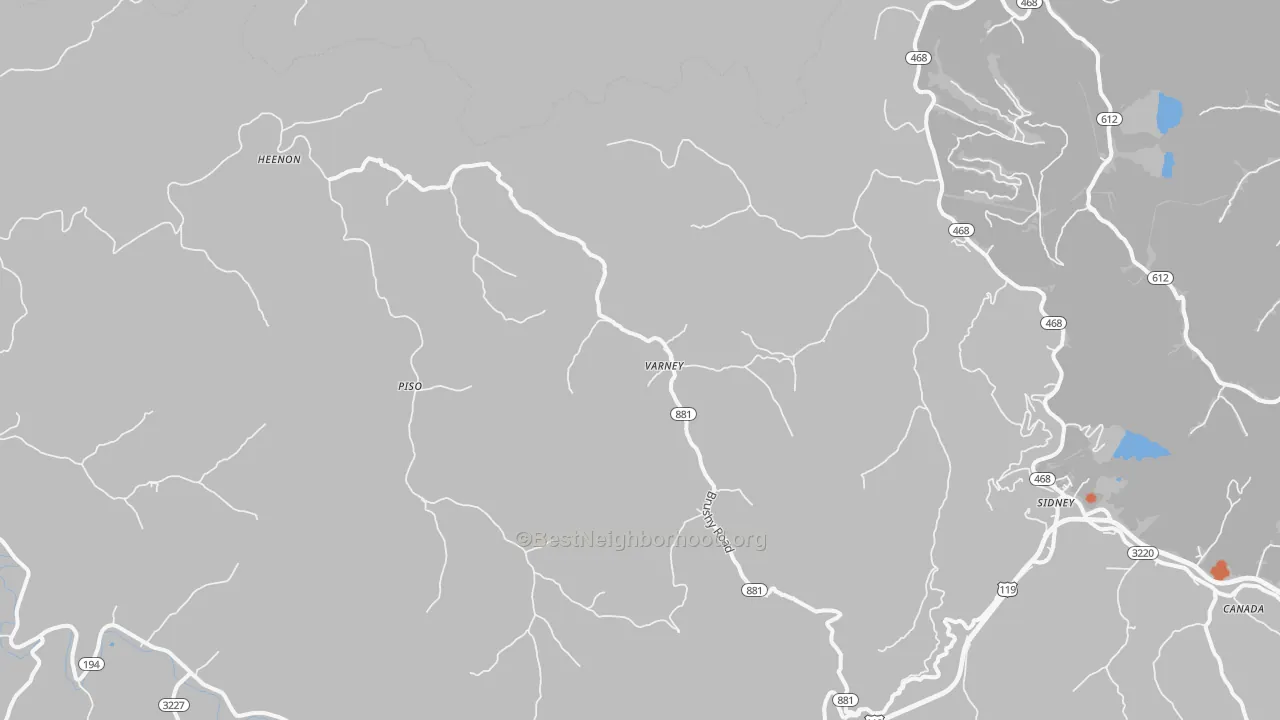 Bike Grade map of Varney, KY