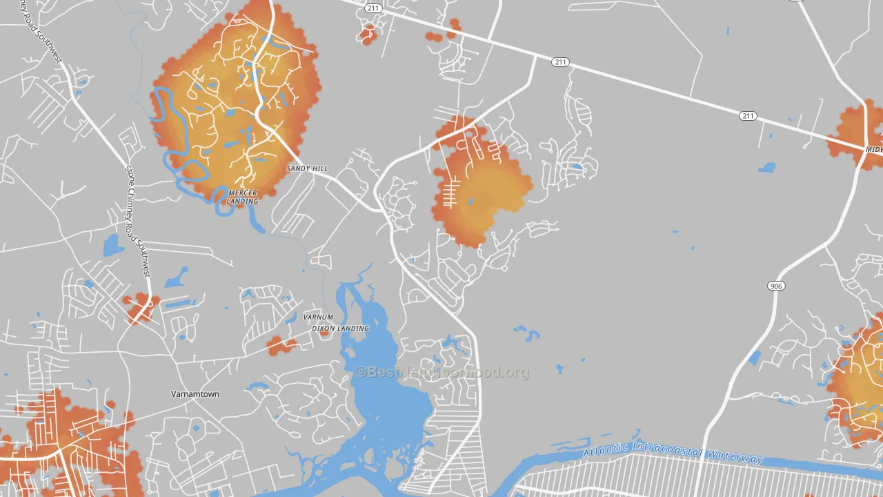 Bike Grade map of Varnum, NC