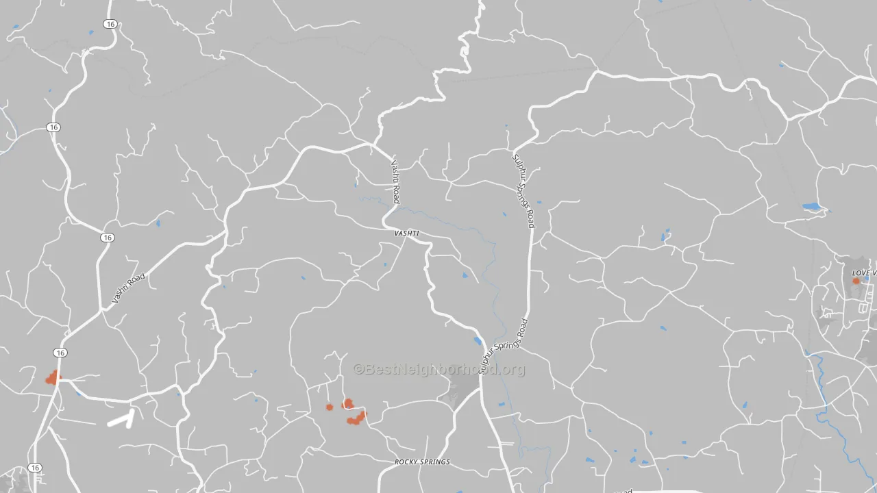 Bike Grade map of Vashti, NC
