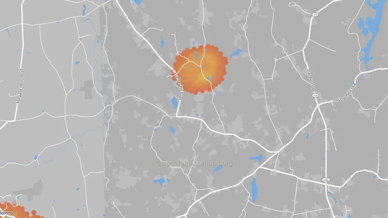 Bike Grade map of Vaughn Hollow, RI