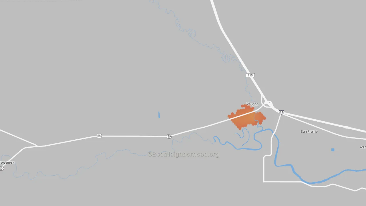 Bike Grade map of Vaughn, MT