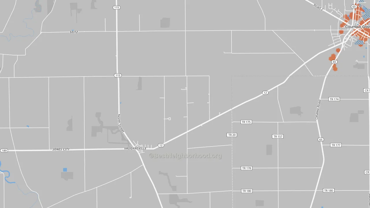 Bike Grade map of Vaughnsville, OH