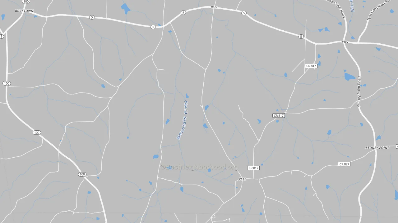 Bike Grade map of Veal, GA