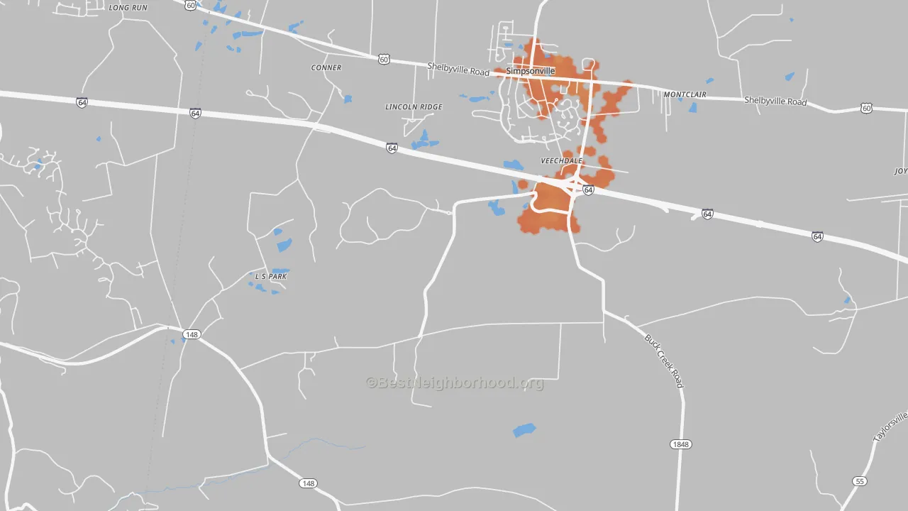 Bike Grade map of Veechdale, KY