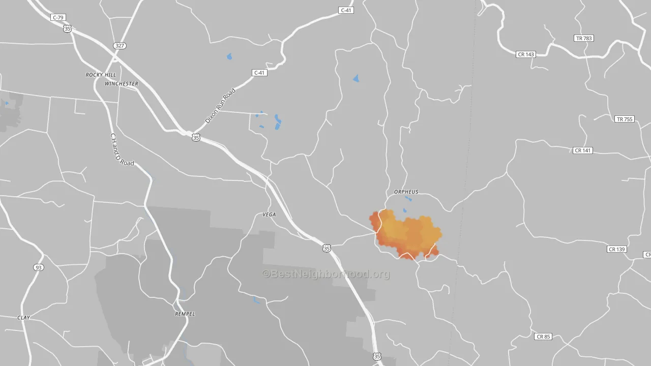 Bike Grade map of Vega, OH