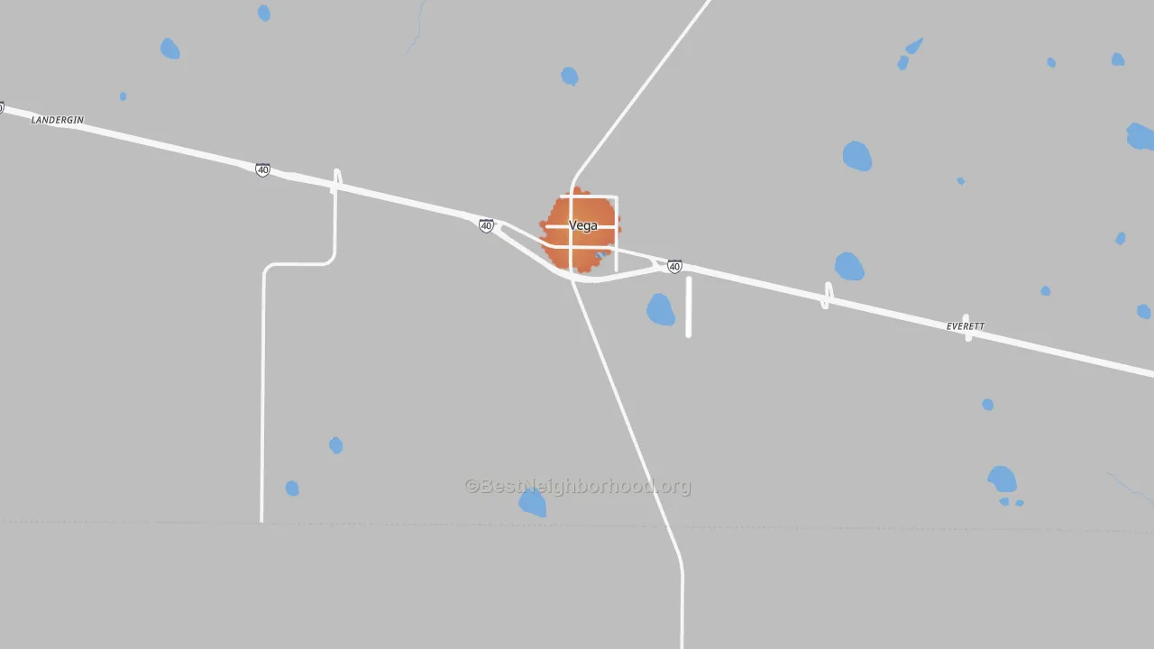 Bike Grade map of Vega, TX