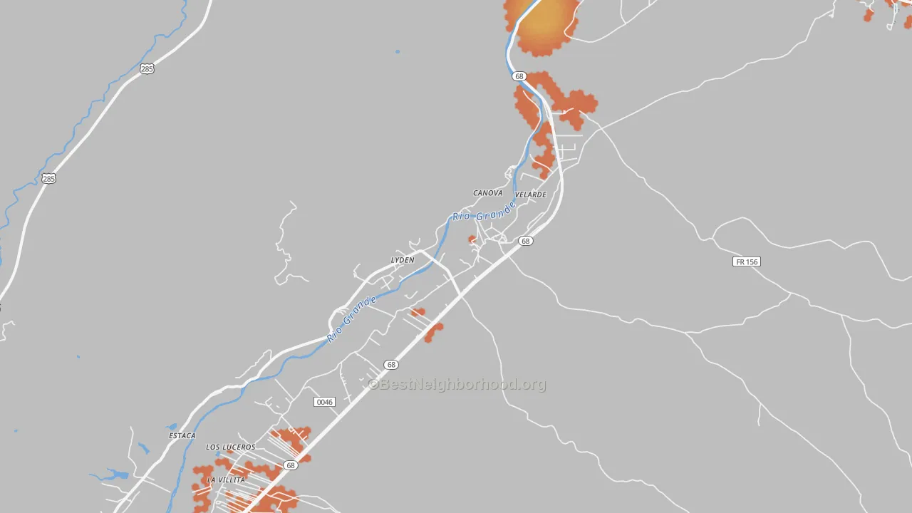 Bike Grade map of Velarde, NM