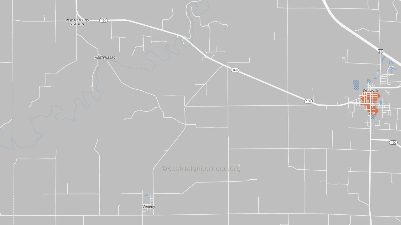Bike Grade map of Venedy, IL