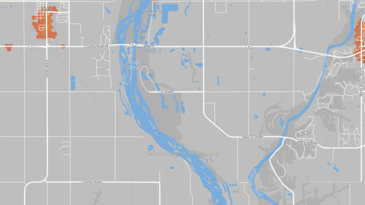 Bike Grade map of Venice, NE
