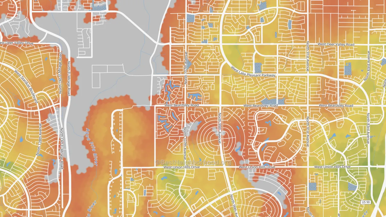 Bike Grade map of Ventana Lakes, Peoria, AZ