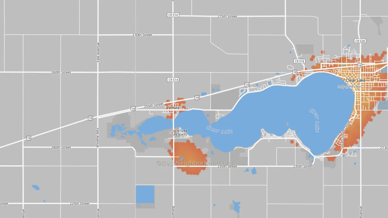Bike Grade map of Ventura, IA