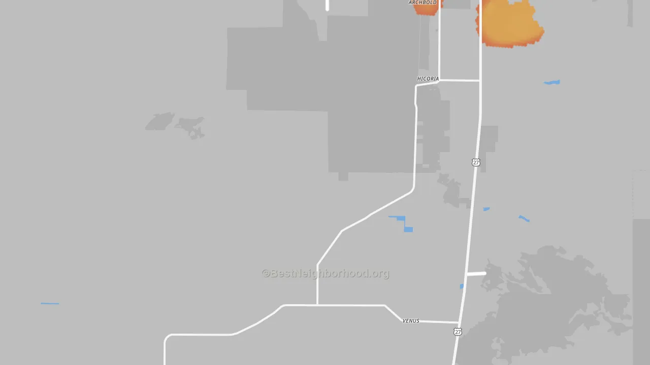 Bike Grade map of Venus, FL