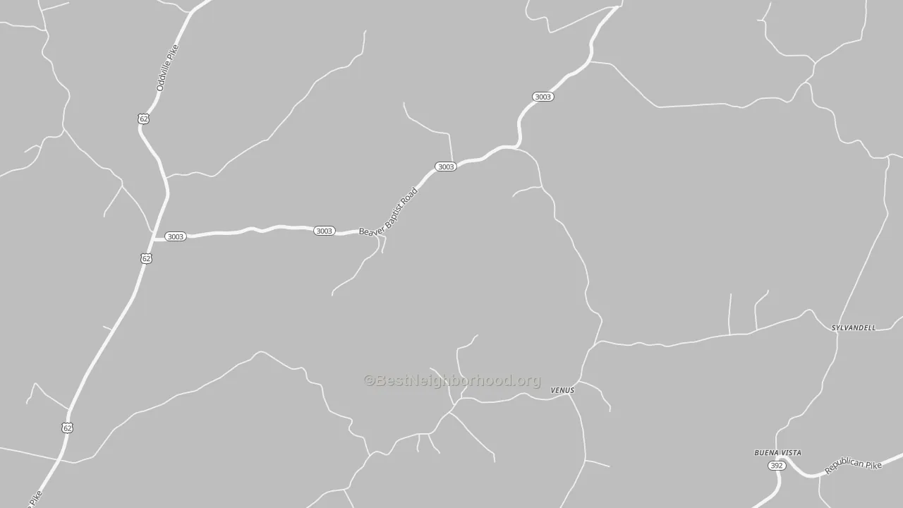 Bike Grade map of Venus, KY