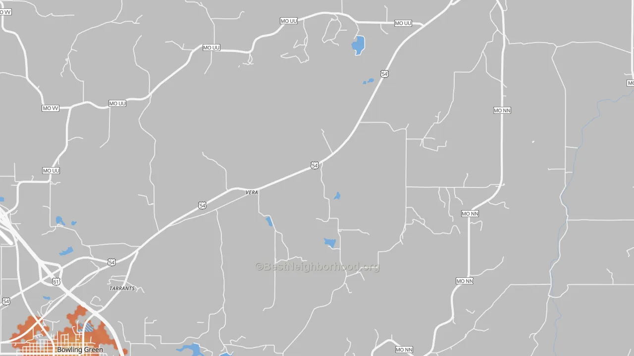 Bike Grade map of Vera, MO