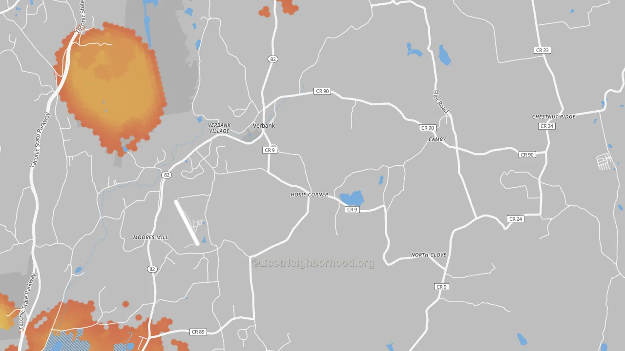 Bike Grade map of Verbank, NY