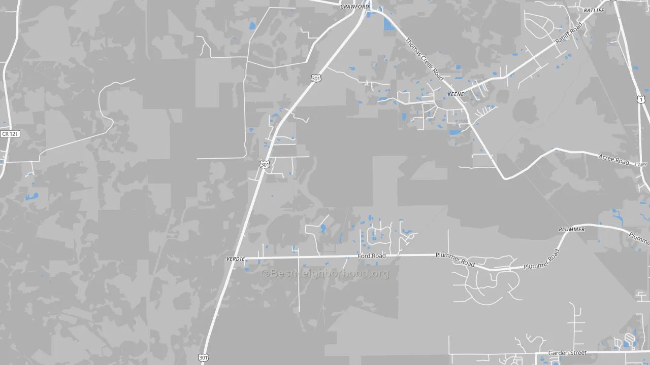 Bike Grade map of Verdie, FL