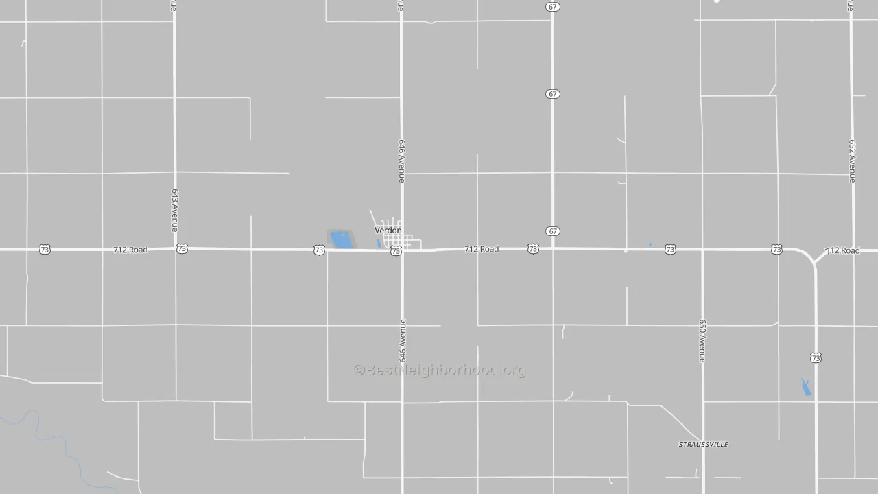 Bike Grade map of Verdon, NE