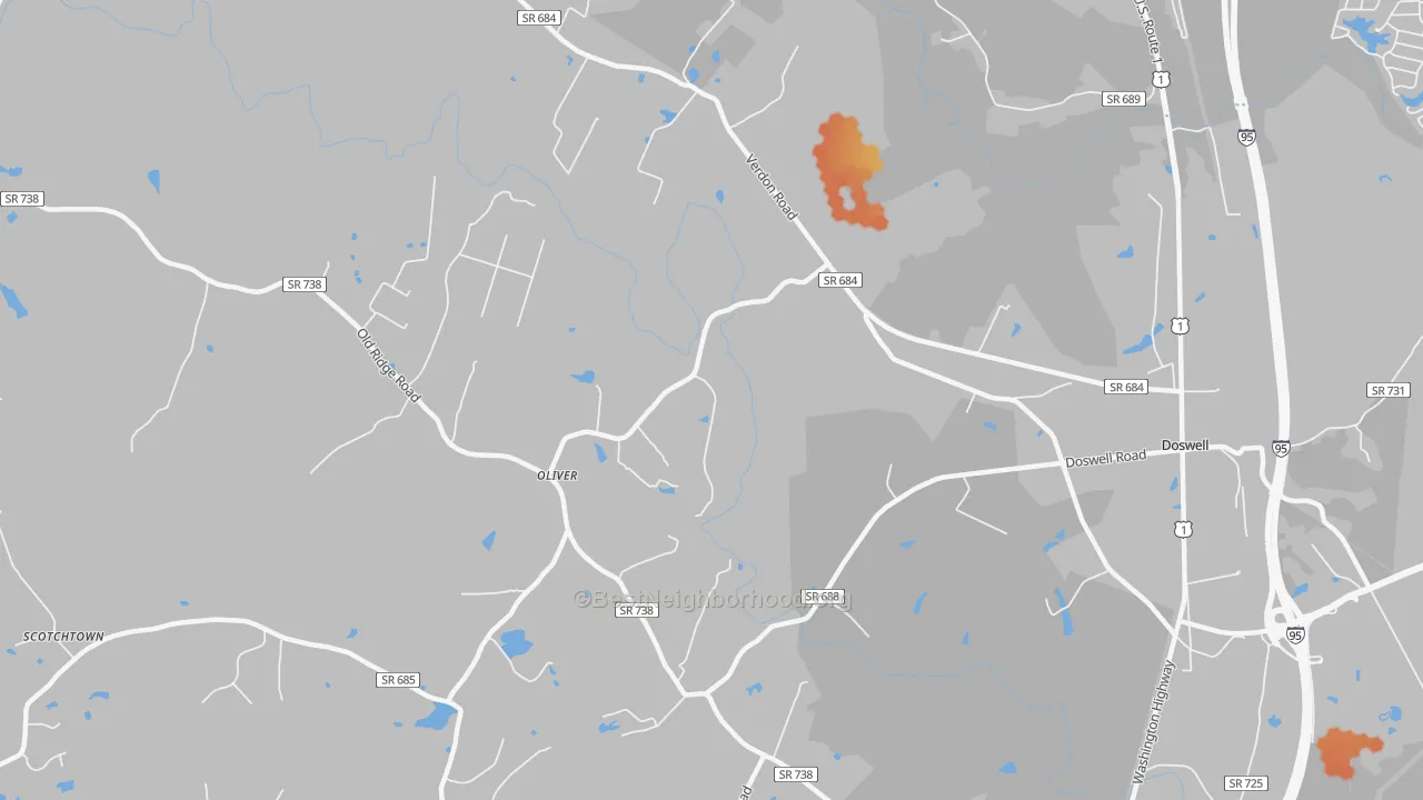 Bike Grade map of Verdon, VA