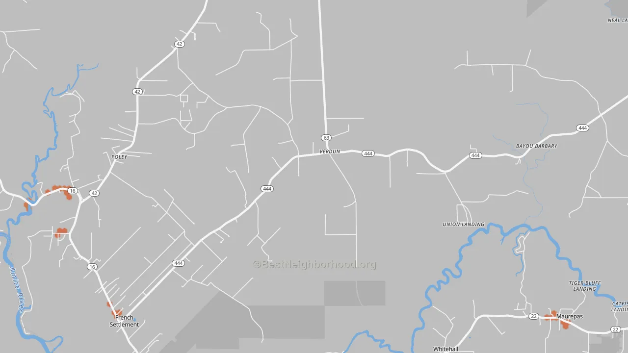 Bike Grade map of Verdun, LA