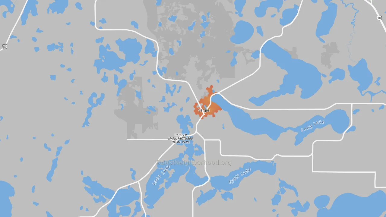 Bike Grade map of Vergas, MN