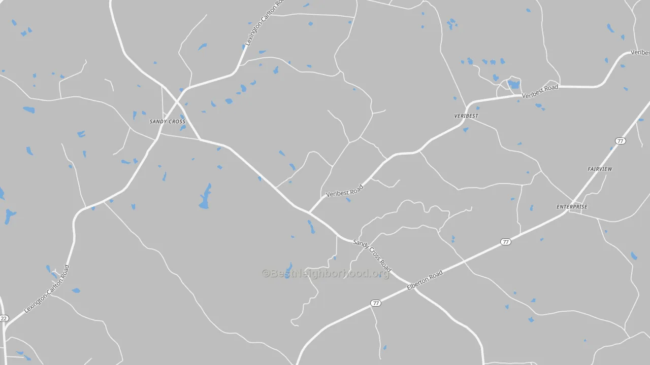 Bike Grade map of Veribest, GA
