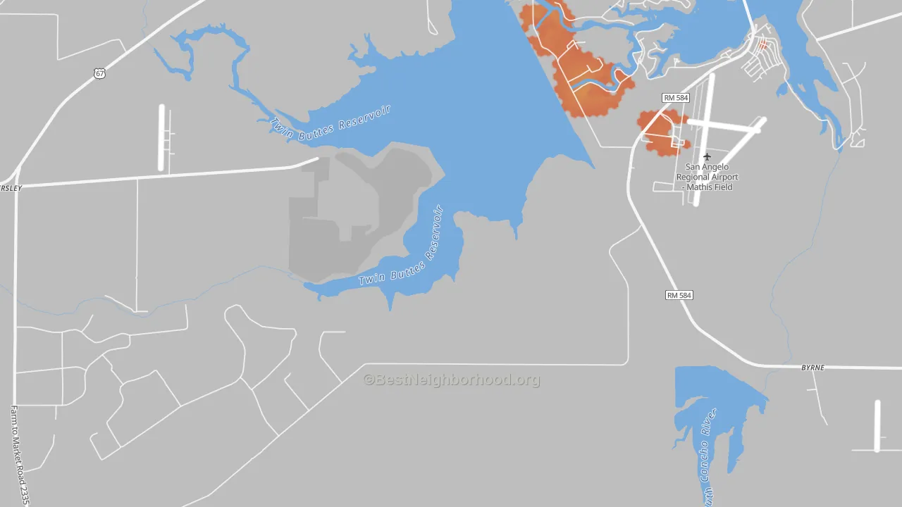 Bike Grade map of Veribest, TX