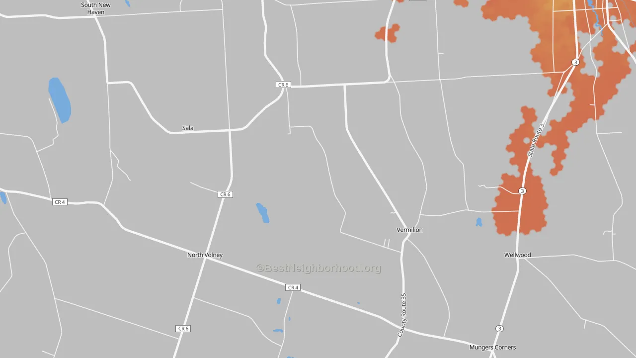 Bike Grade map of Vermilion, NY