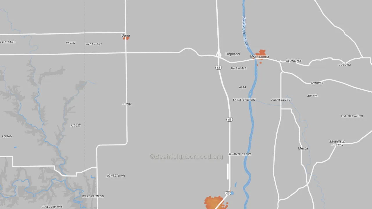Bike Grade map of Vermillion County, IN