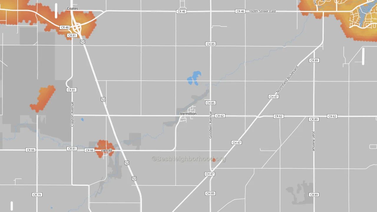 Bike Grade map of Vermillion, MN