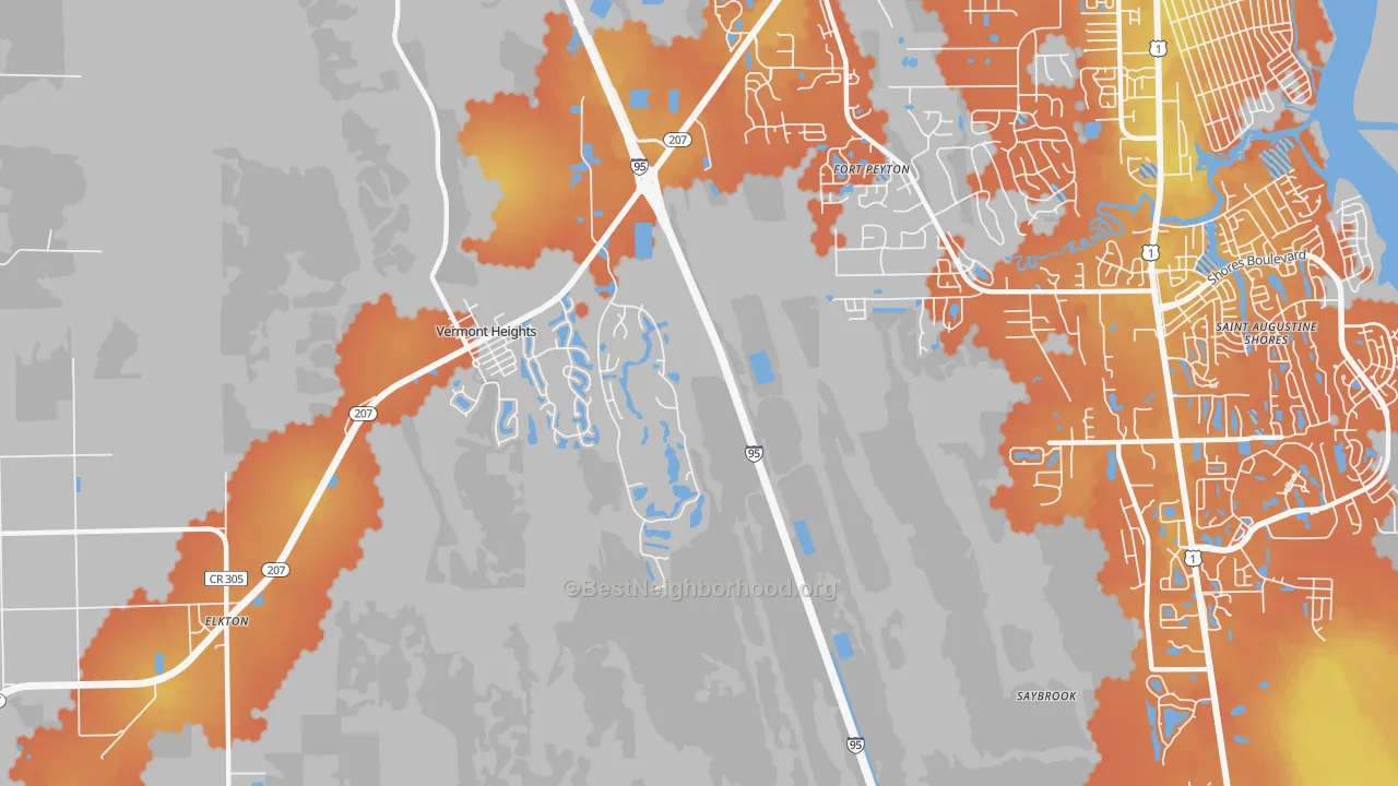 Bike Grade map of Vermont Heights, FL