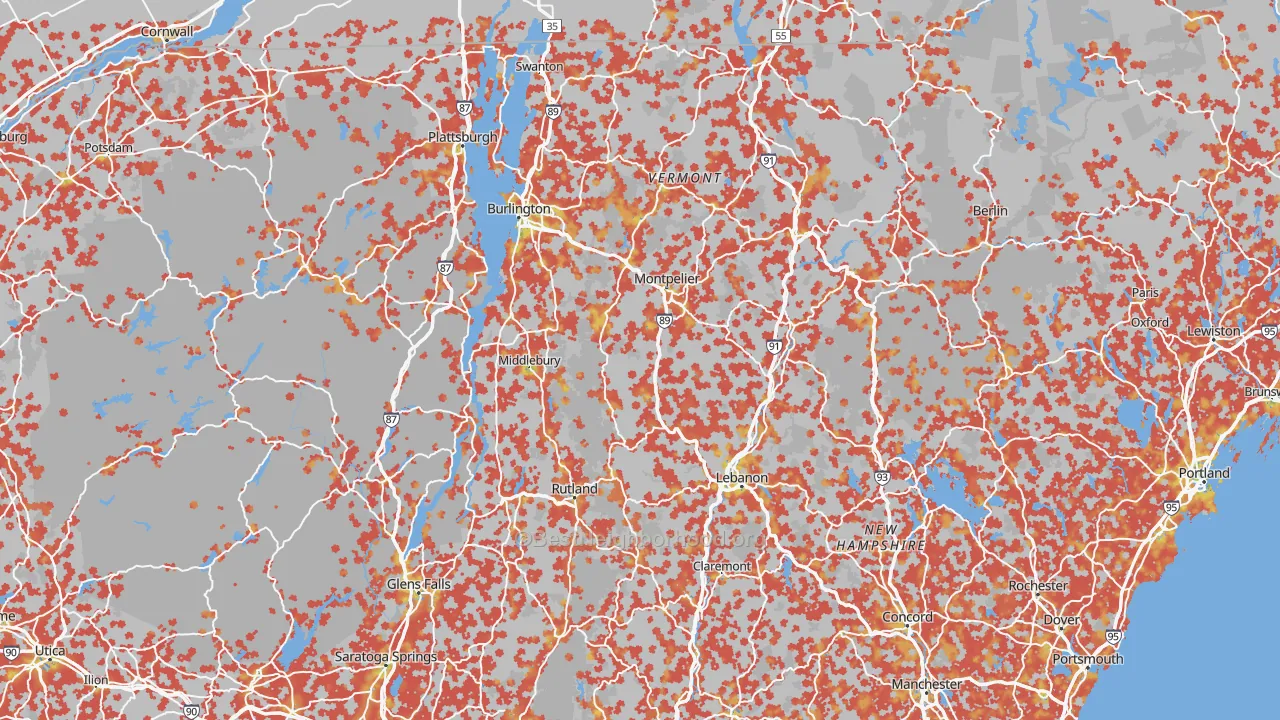 Bike Grade map of Vermont